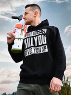 Image produit Sweat à capuche noir 'What Doesn't Kill You Gives You XP'