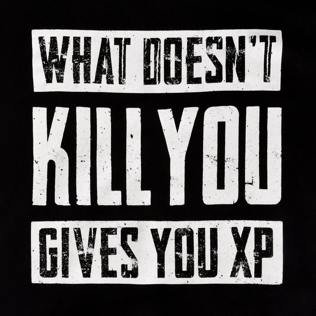 Image produit Sweat à capuche noir 'What Doesn't Kill You Gives You XP'