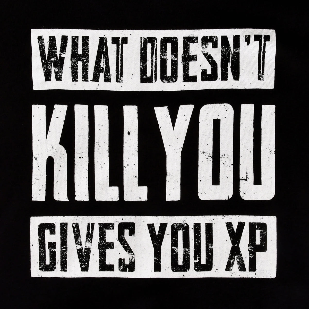 Image produit Sweat à capuche noir 'What Doesn't Kill You Gives You XP'