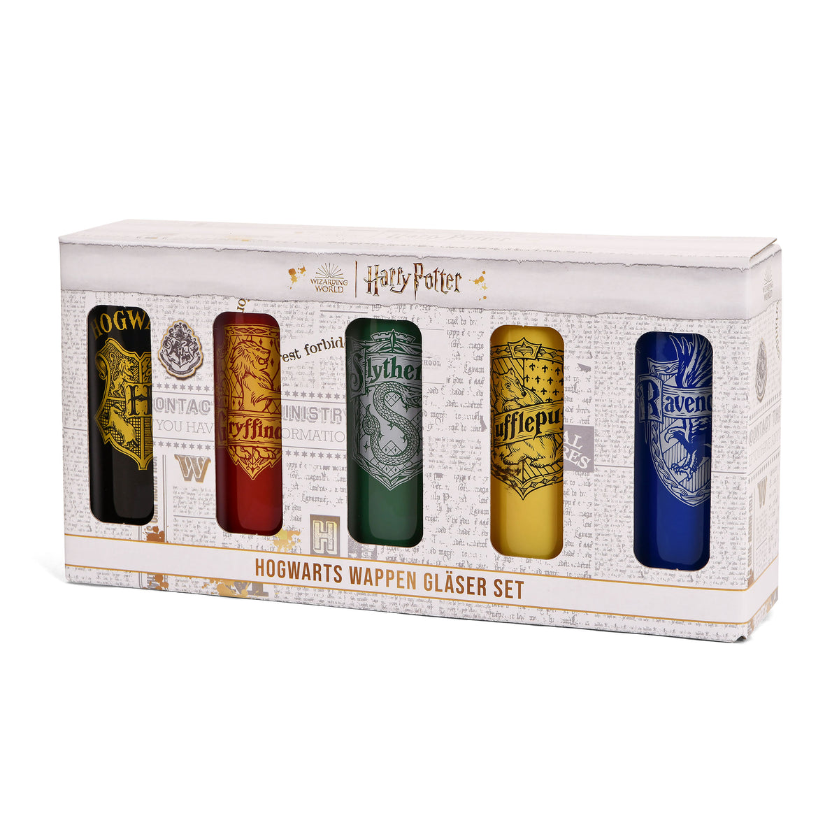 Immagine del prodotto Set di bicchieri delle Case di Hogwarts a 5 pezzi - Harry Potter