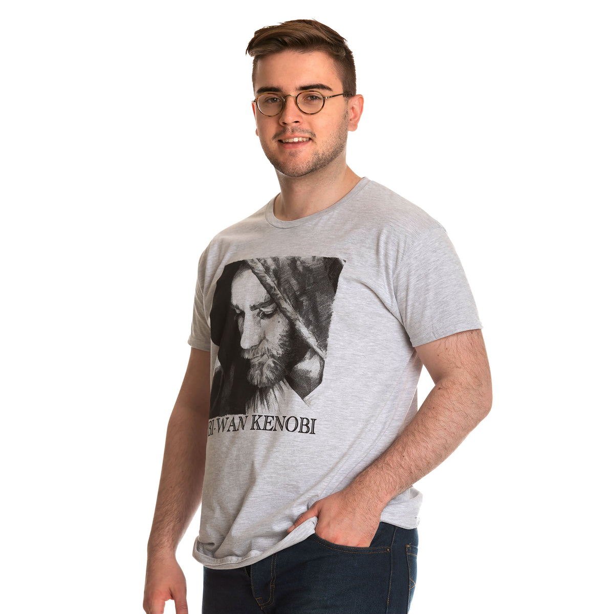 Image produit Star Wars - T-shirt personnage Obi-Wan Kenobi gris