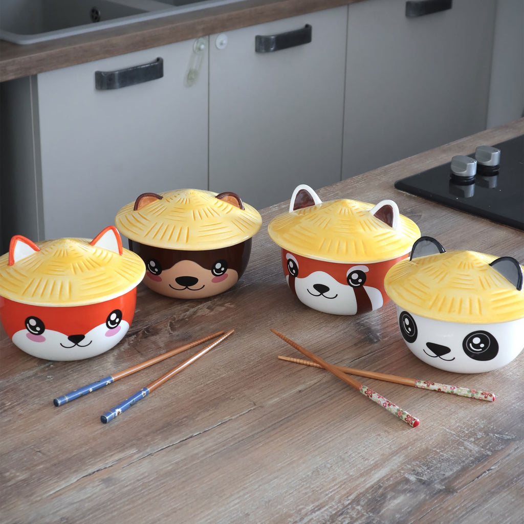 Image produit Bol Kawaii Fox avec couvercle pour les fans d'anime