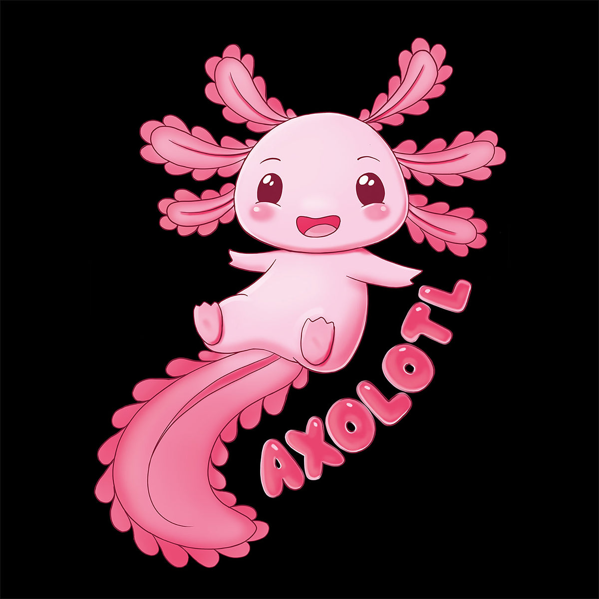 Immagine del prodotto T-shirt Chibi Axolotl nera