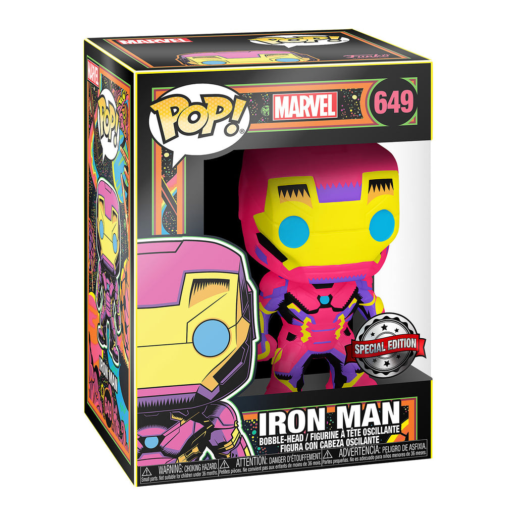 Immagine del prodotto Iron Man - Figura Funko Pop Black Light Glow con testa mobile