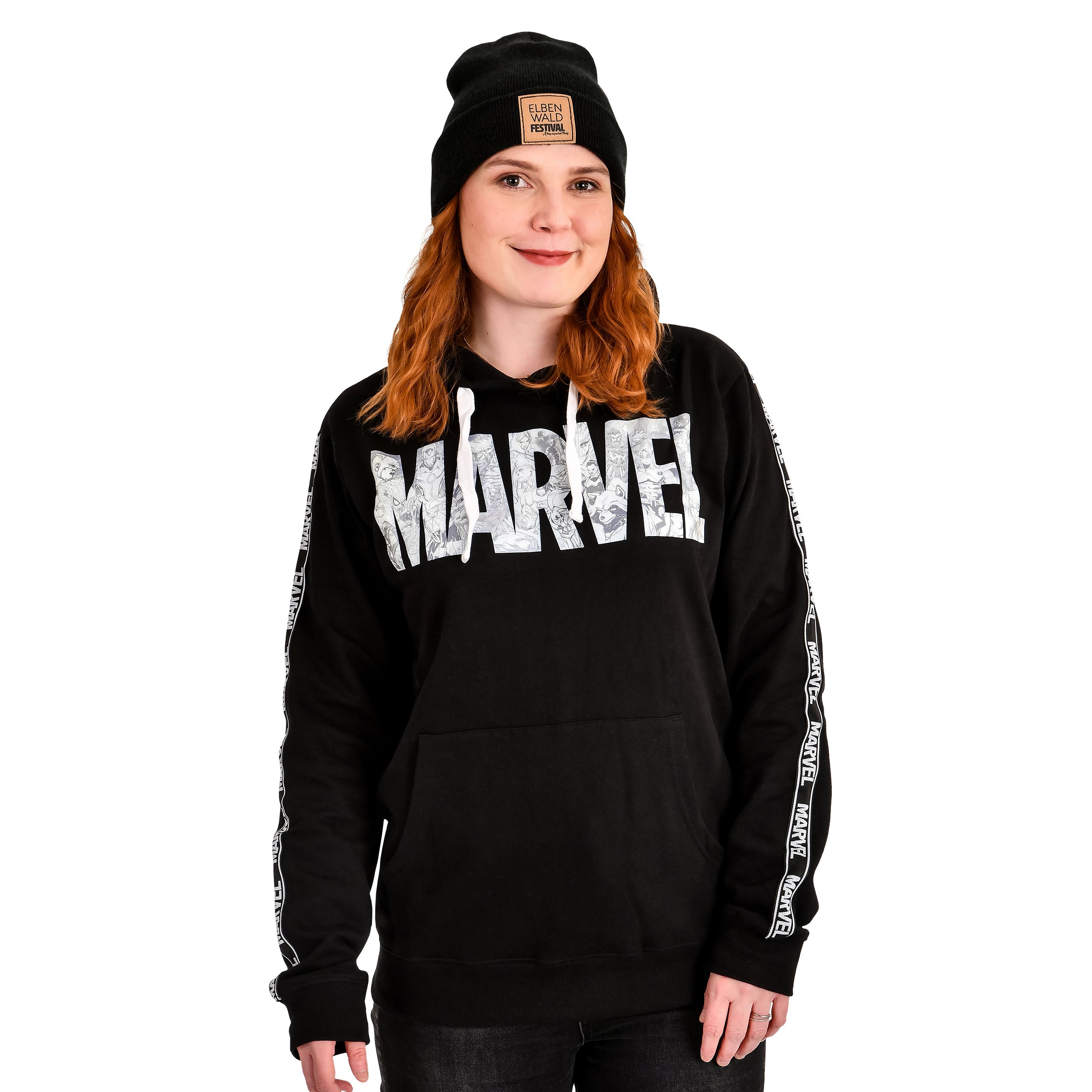 Immagine del prodotto Marvel - Felpa con cappuccio nera con logo fumetto