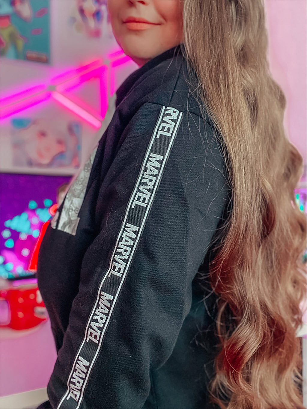 Image produit Marvel - Sweat à capuche avec logo de bande dessinée noir