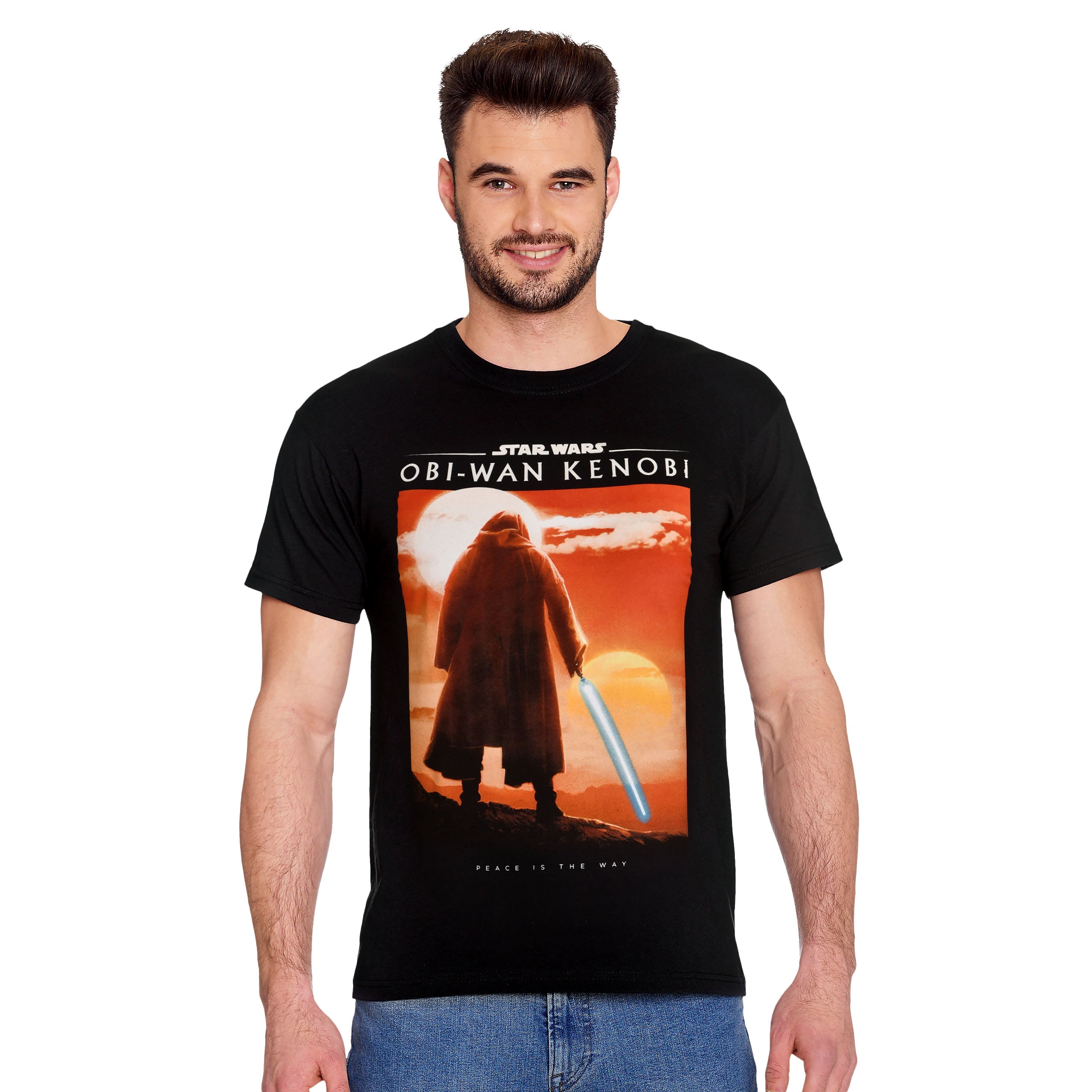 Image produit Star Wars - Obi-Wan Peace Is The Way Poster T-Shirt noir
