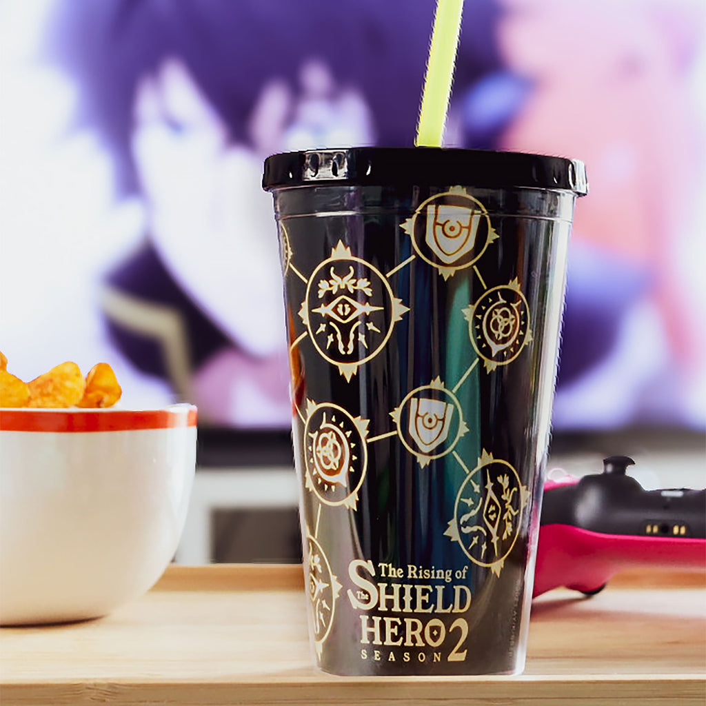Immagine del prodotto Rising of the Shield Hero - Bicchiere simboli con cannucce
