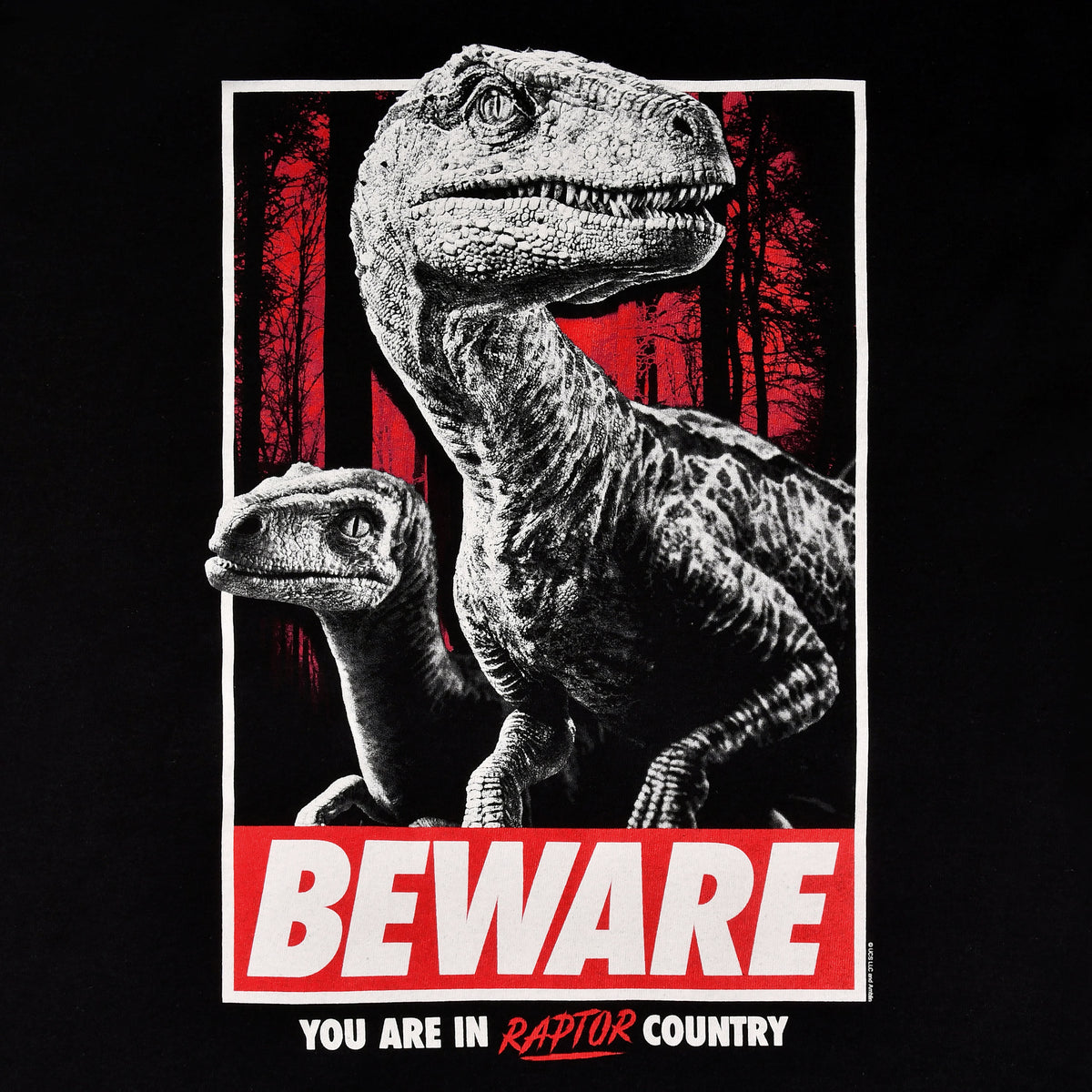 Produktbild Jurassic Park - Beware Raptor Country T-Shirt schwarz