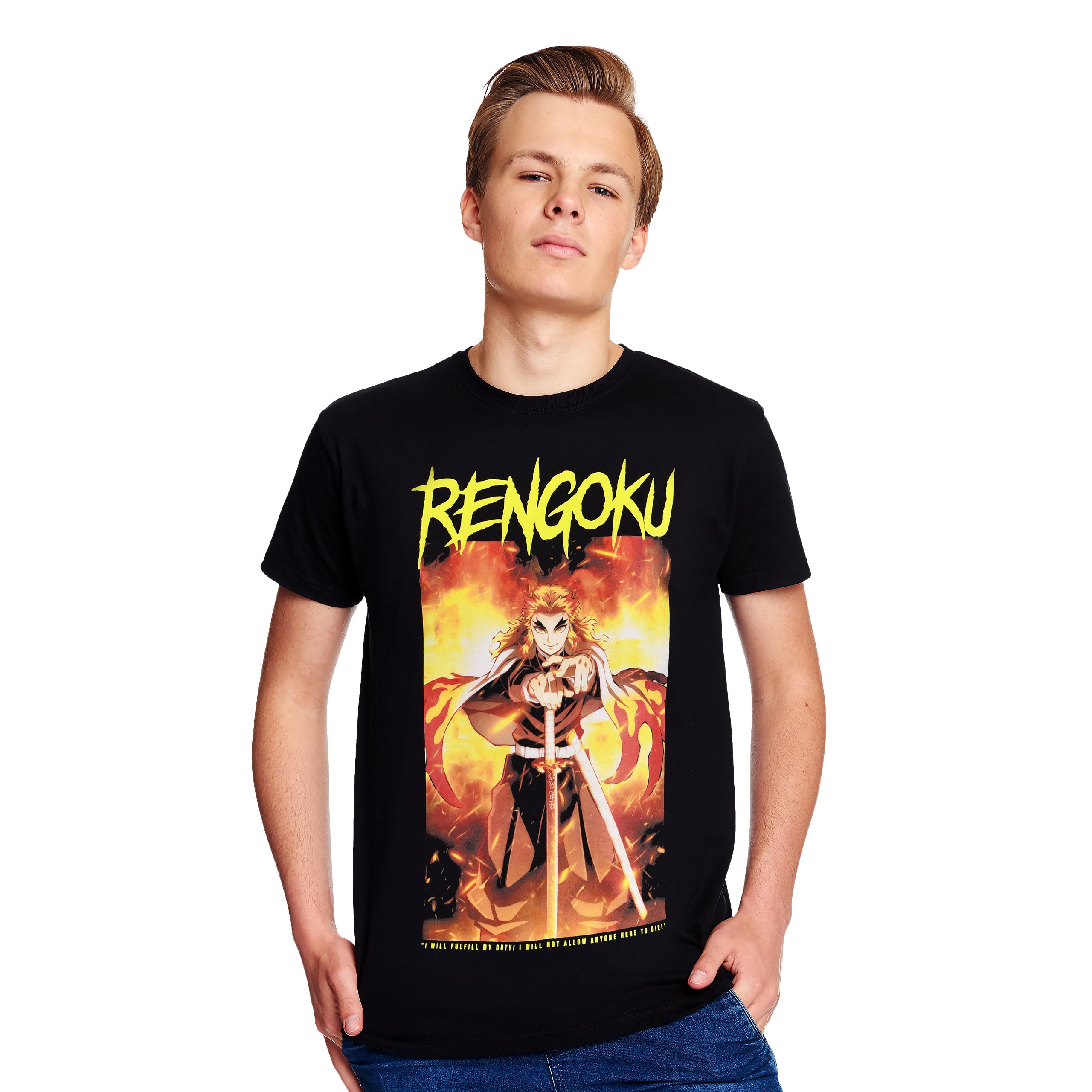 Produktbild Demon Slayer - Rengoku T-Shirt schwarz