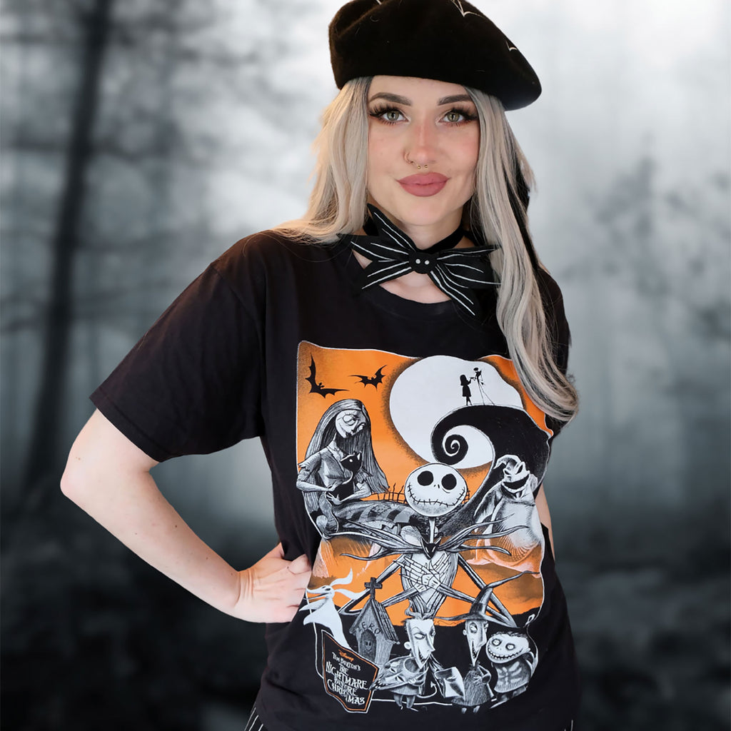 Produktbild Nightmare Before Christmas - Orange Moon T-Shirt schwarz
