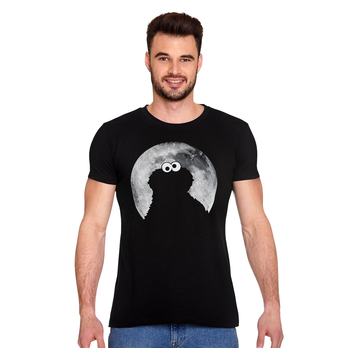 Produktbild Sesamstraße - Cookie Monster Moonnight T-Shirt schwarz
