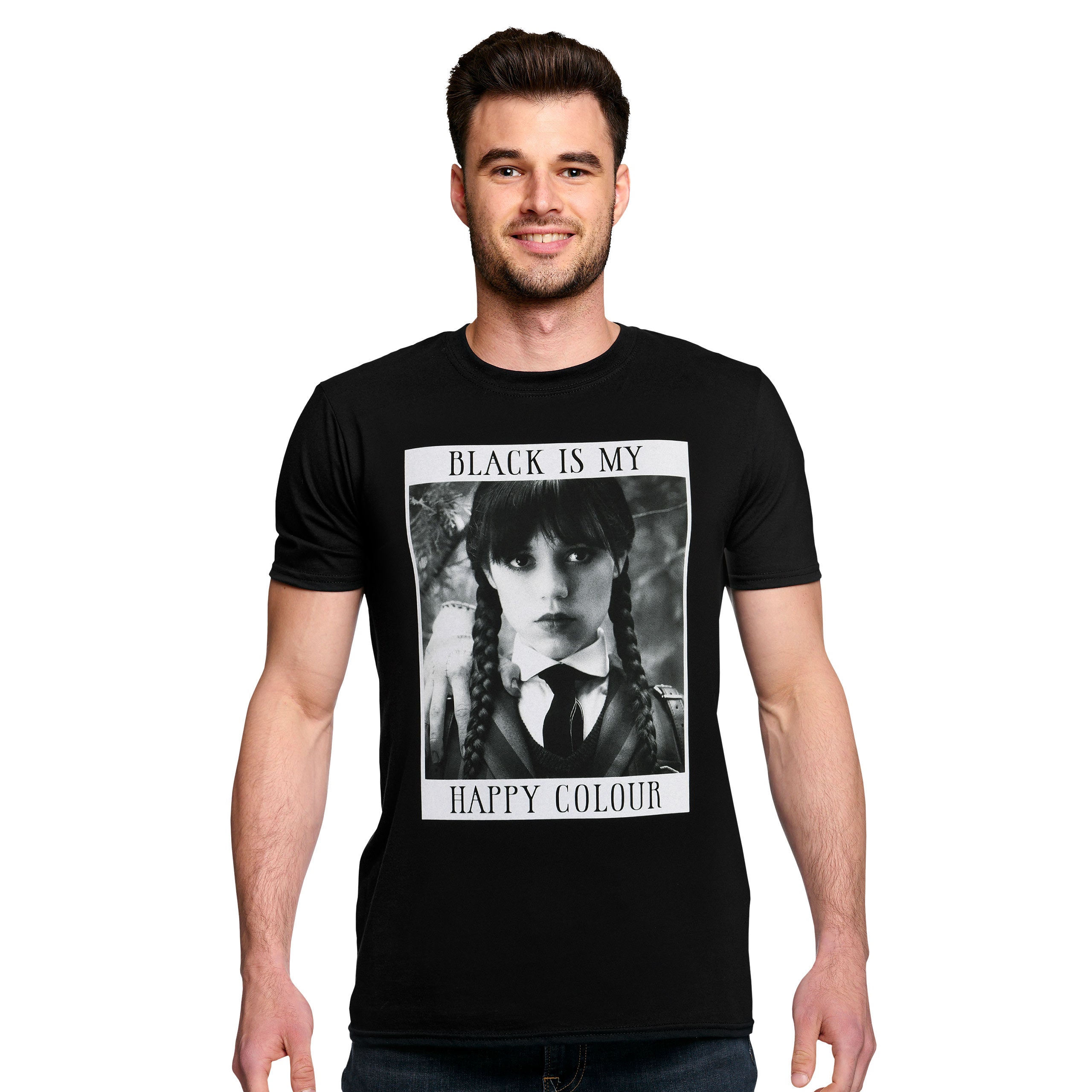 Immagine del prodotto Mercoledì - T-shirt nera 'Il nero è il mio colore felice'