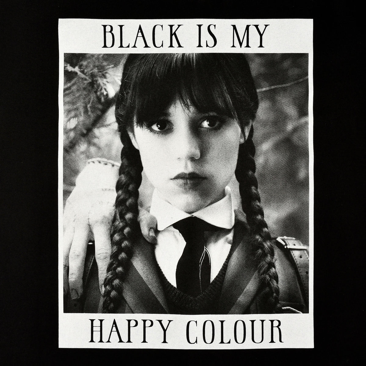 Immagine del prodotto Mercoledì - T-shirt nera 'Il nero è il mio colore felice'