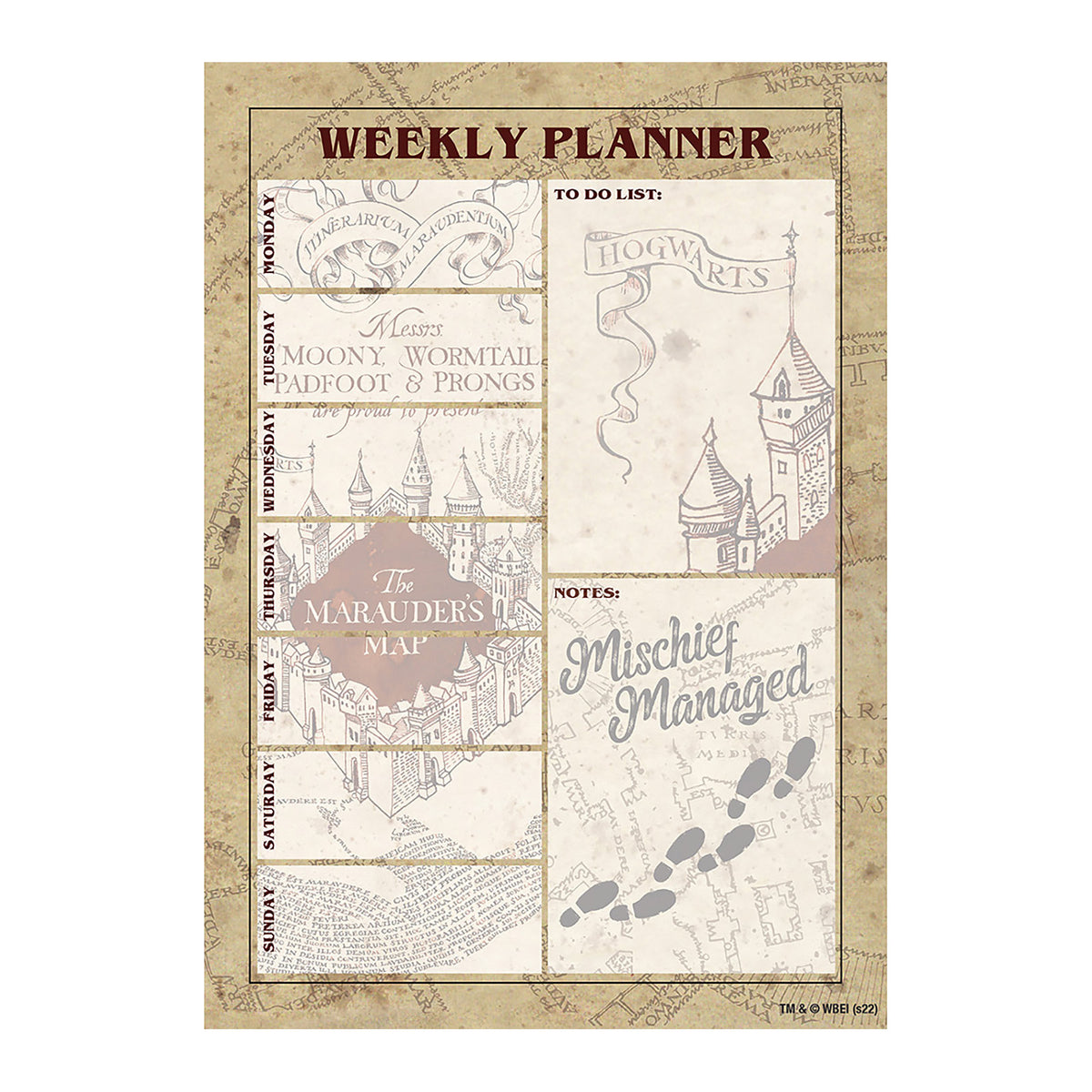 Produktbild Harry Potter - Karte des Rumtreibers Wochenplaner A5