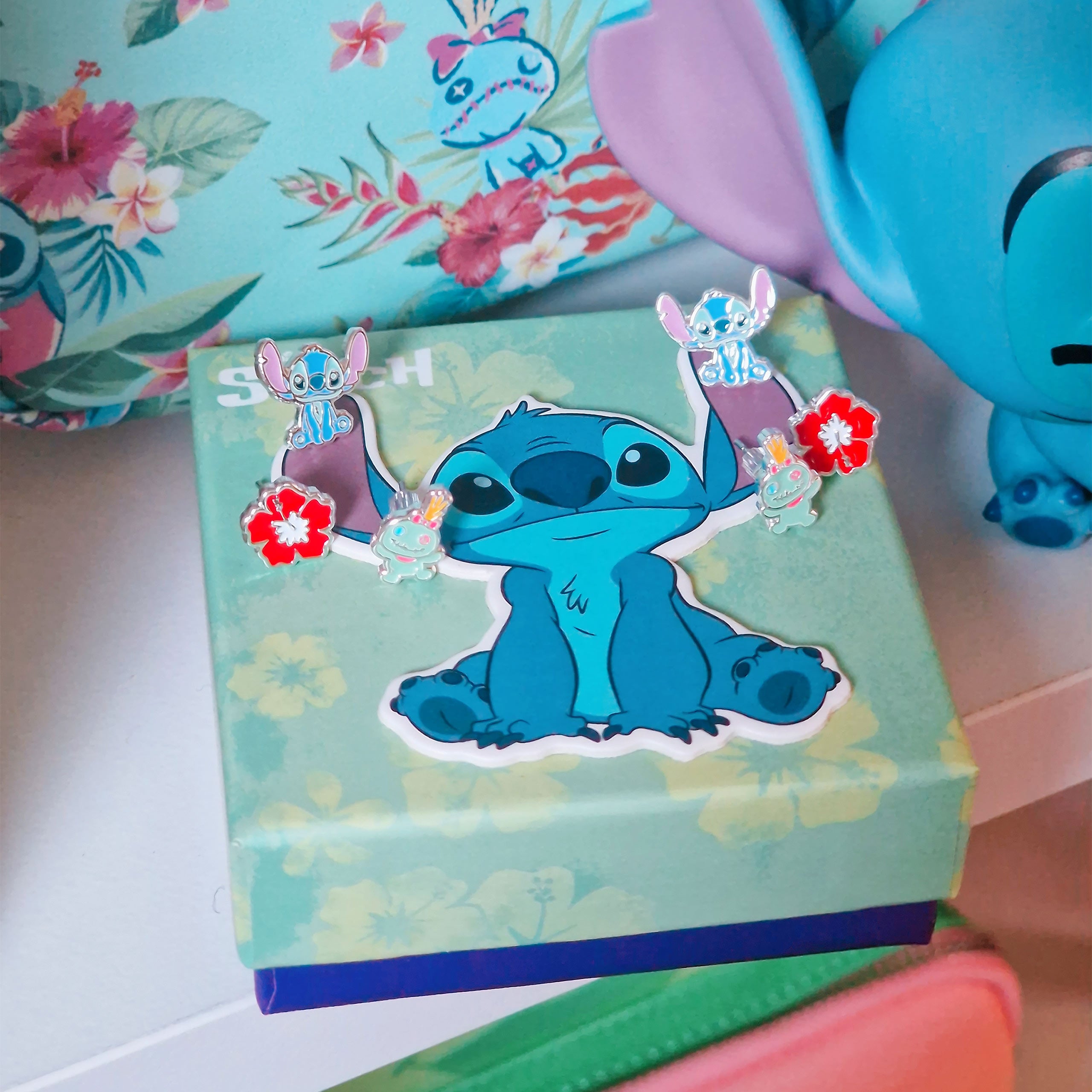 Image produit Lilo & Stitch - Boucles d'oreilles ensemble de 3 dans une boîte cadeau