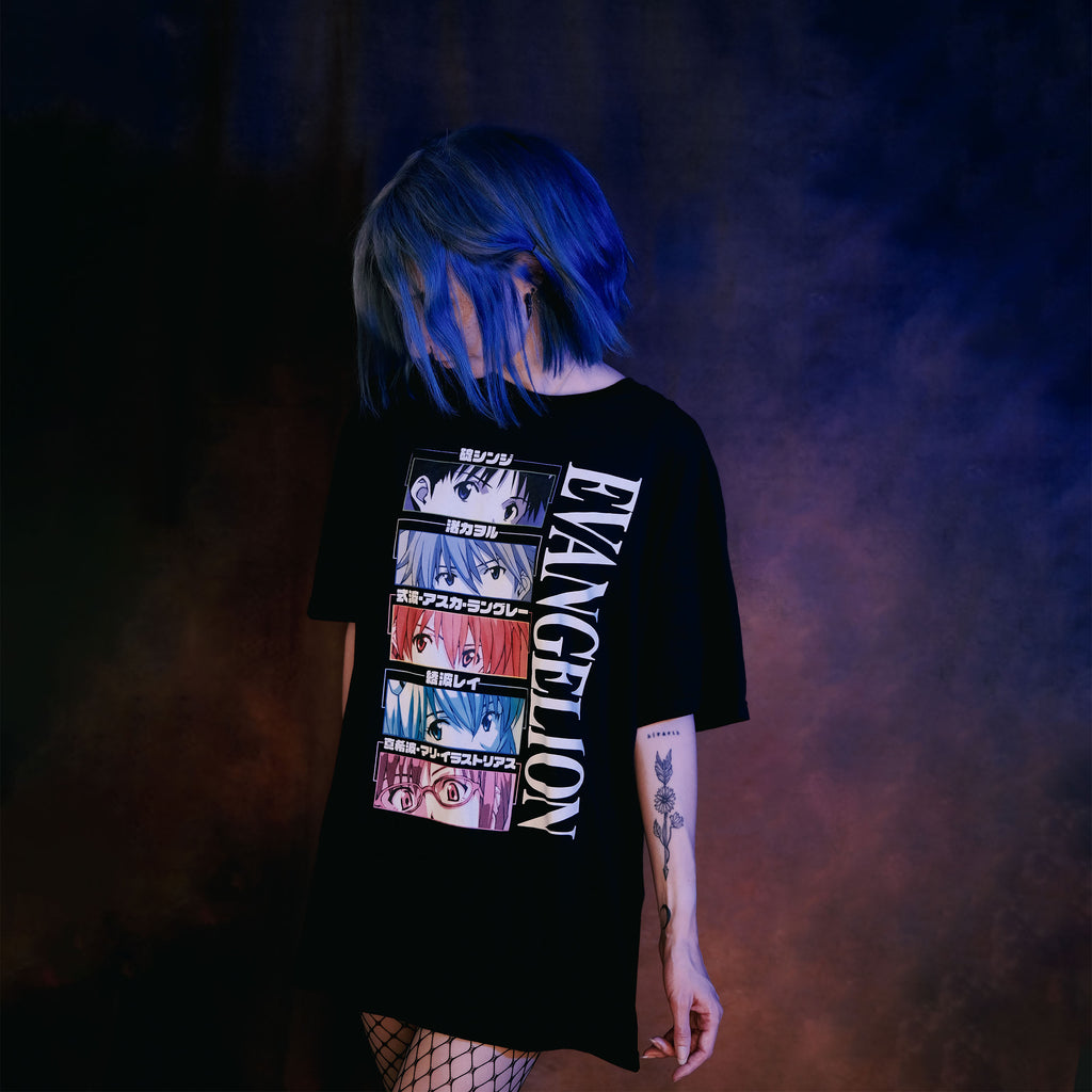Produktbild Evangelion - Characters Eyes T-Shirt schwarz