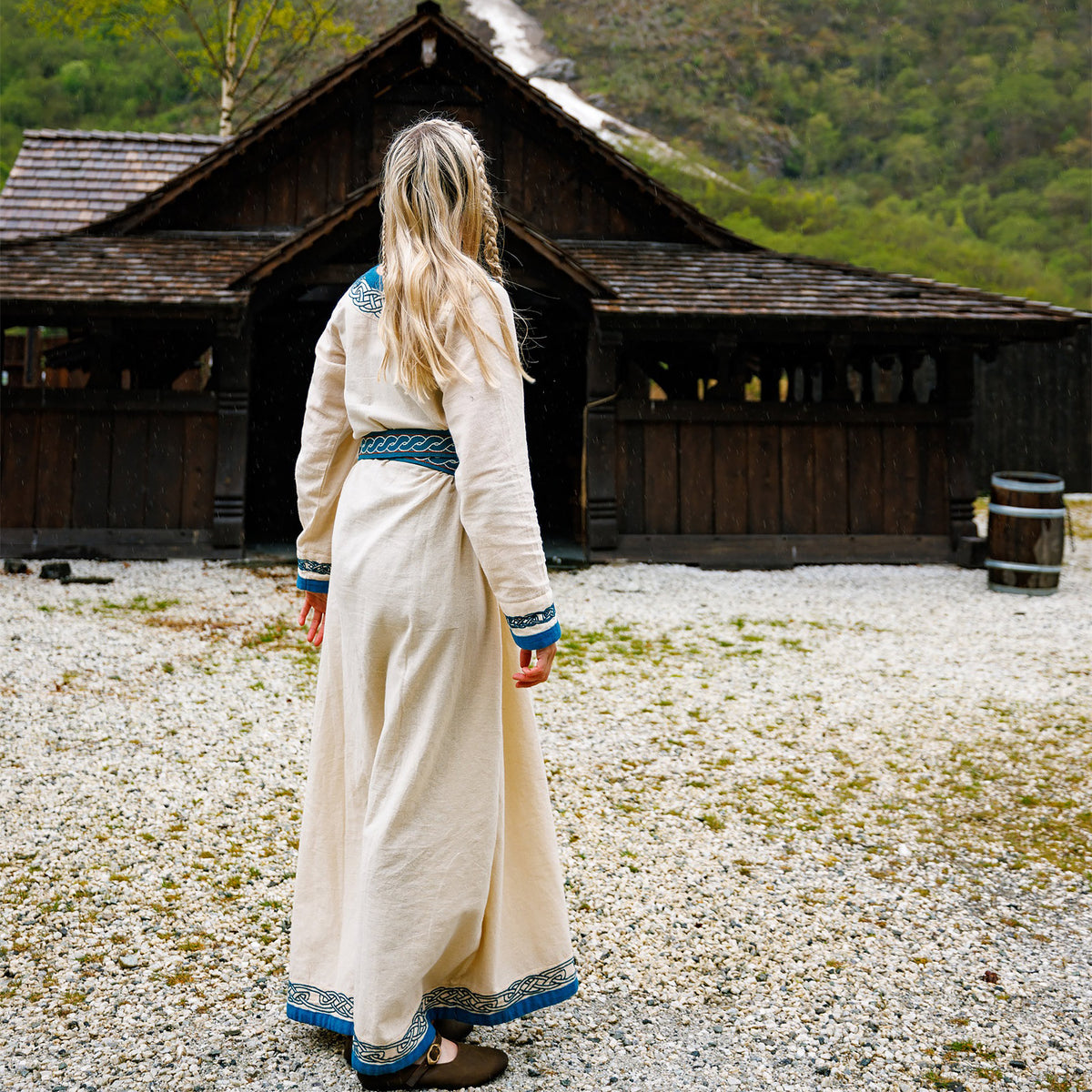 Produktbild Wikinger Kleid Lagertha beige-blau