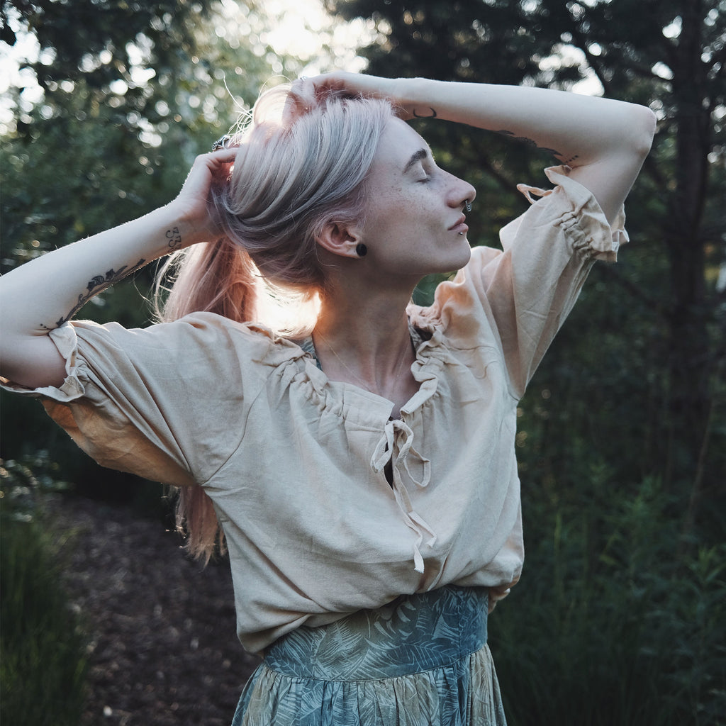 Produktbild Mittelalter Bluse Kurzarm Vera hanf