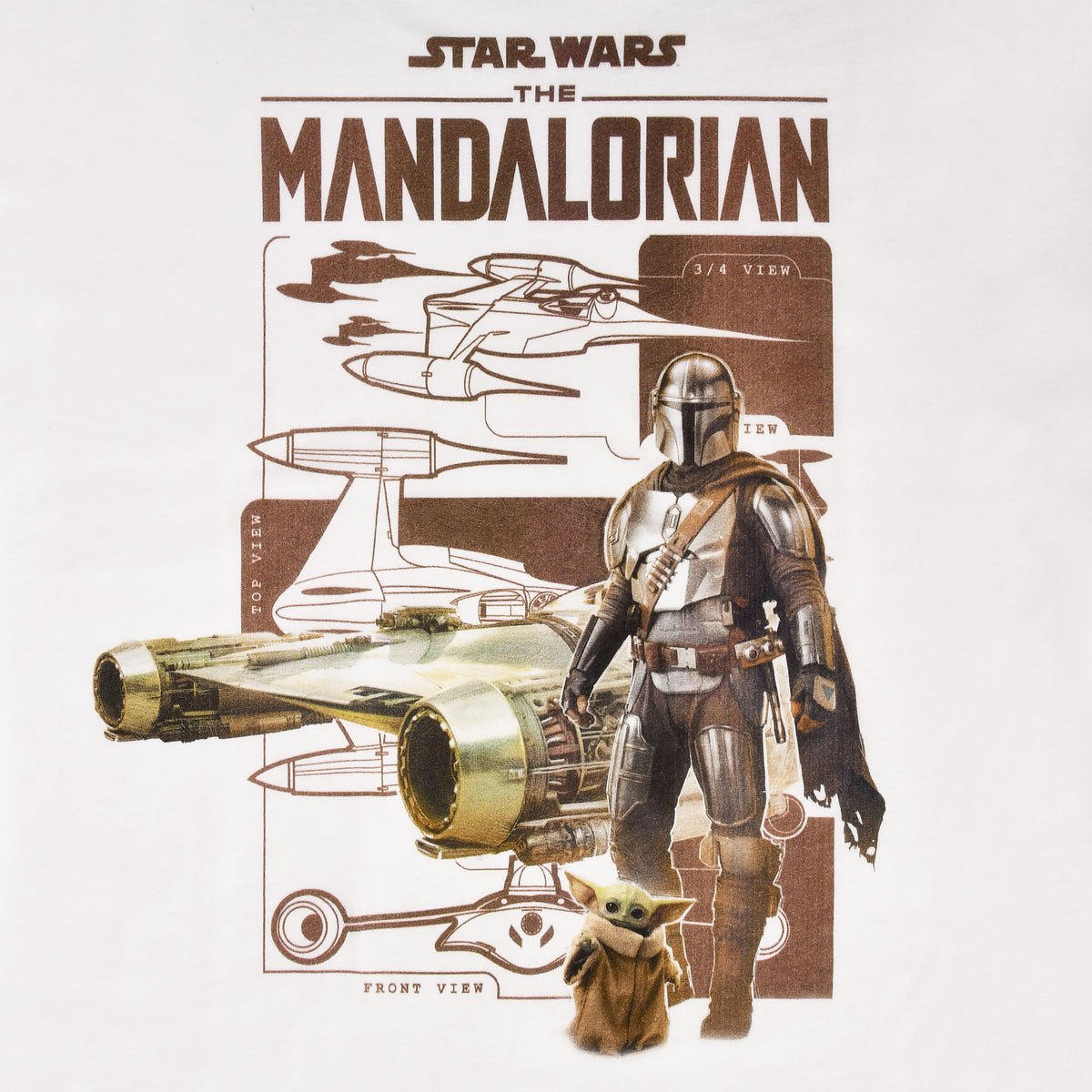 Produktbild Grogu und Mandalorianer T-Shirt weiß - Star Wars The Mandalorian