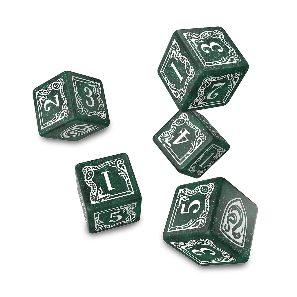 Immagine del prodotto Harry Potter - Set di dadi RPG di Serpeverde 5 pezzi con sacchetto per dadi verde