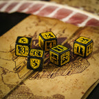 Immagine del prodotto Harry Potter - Set di dadi RPG Hufflepuff 5 pezzi con sacchetto dei dadi giallo