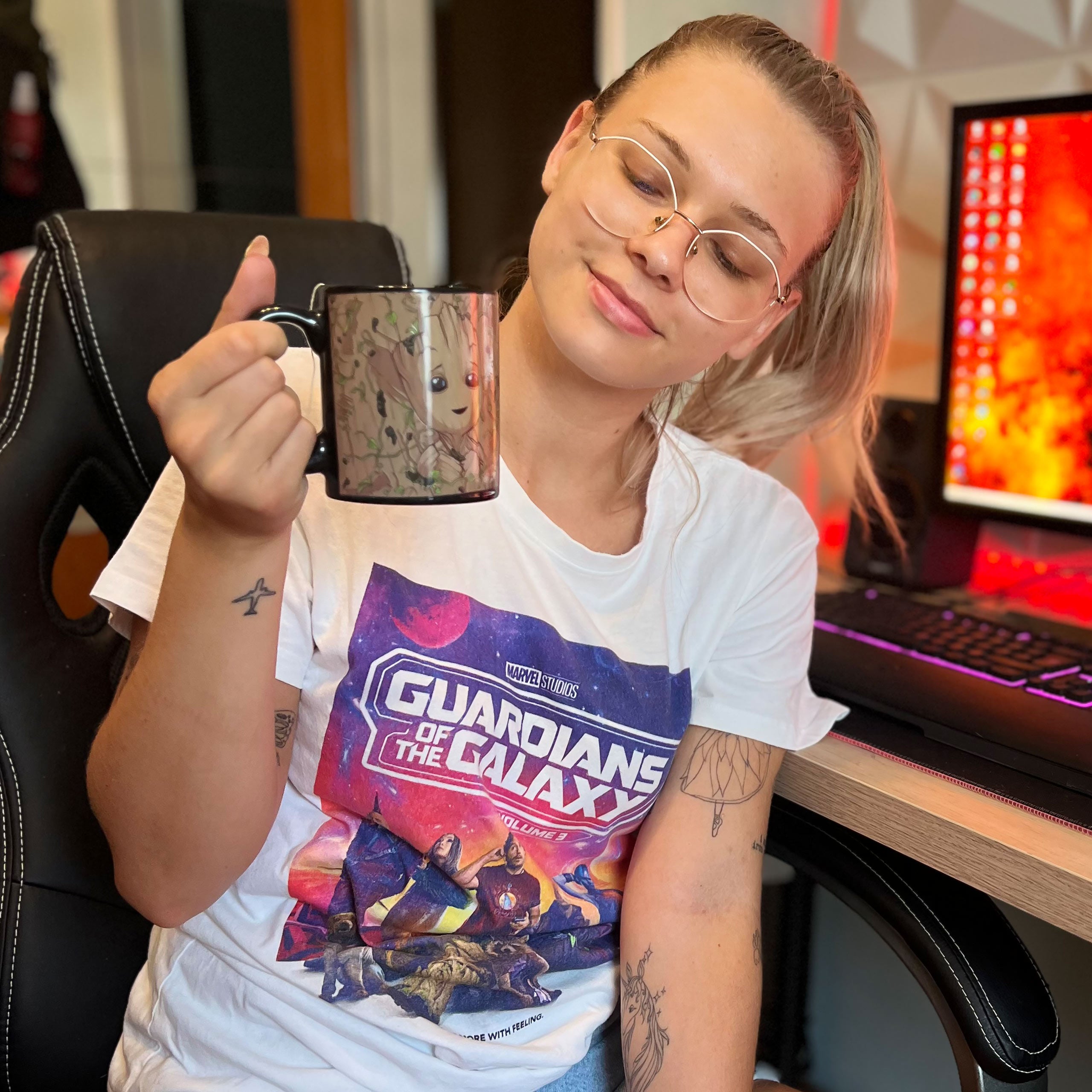 Image produit Guardiens de la Galaxie - T-shirt d'équipage blanc