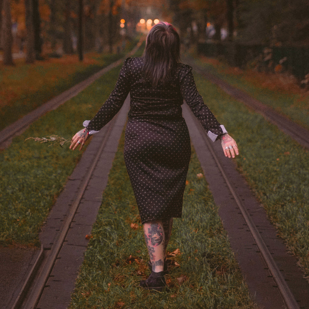 Produktbild Wednesday Addams Kostüm Kleid Damen schwarz