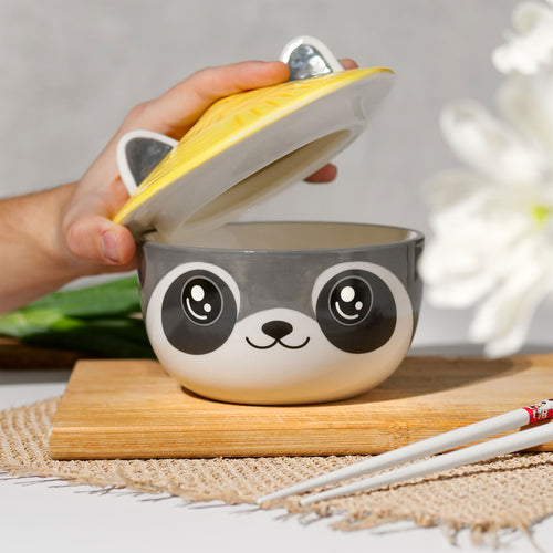 Image produit Bol Kawaii Raton Laveur avec Couvercle pour Fans d'Anime