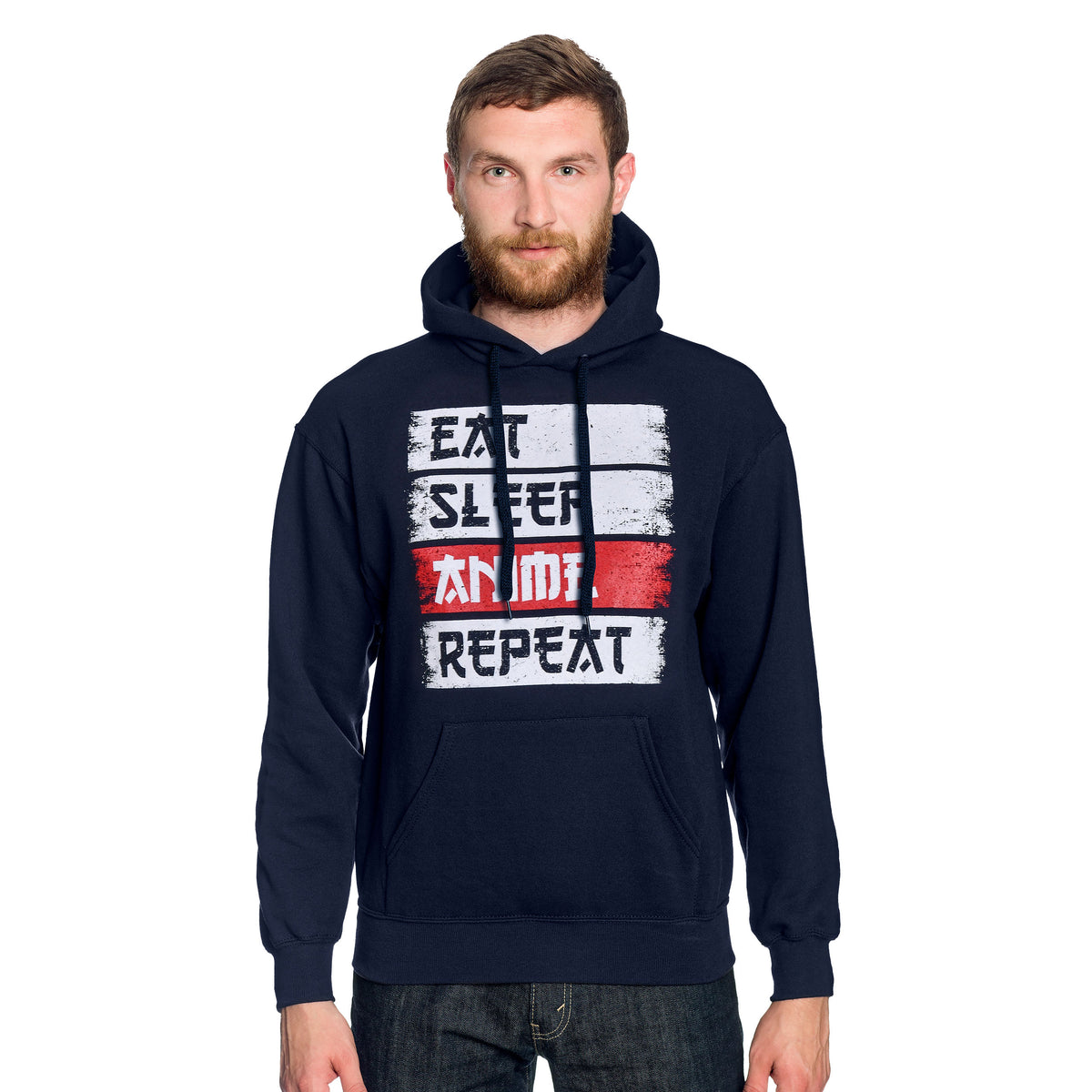 Image produit Sweat à capuche Daily Routine pour les fans d'Anime bleu