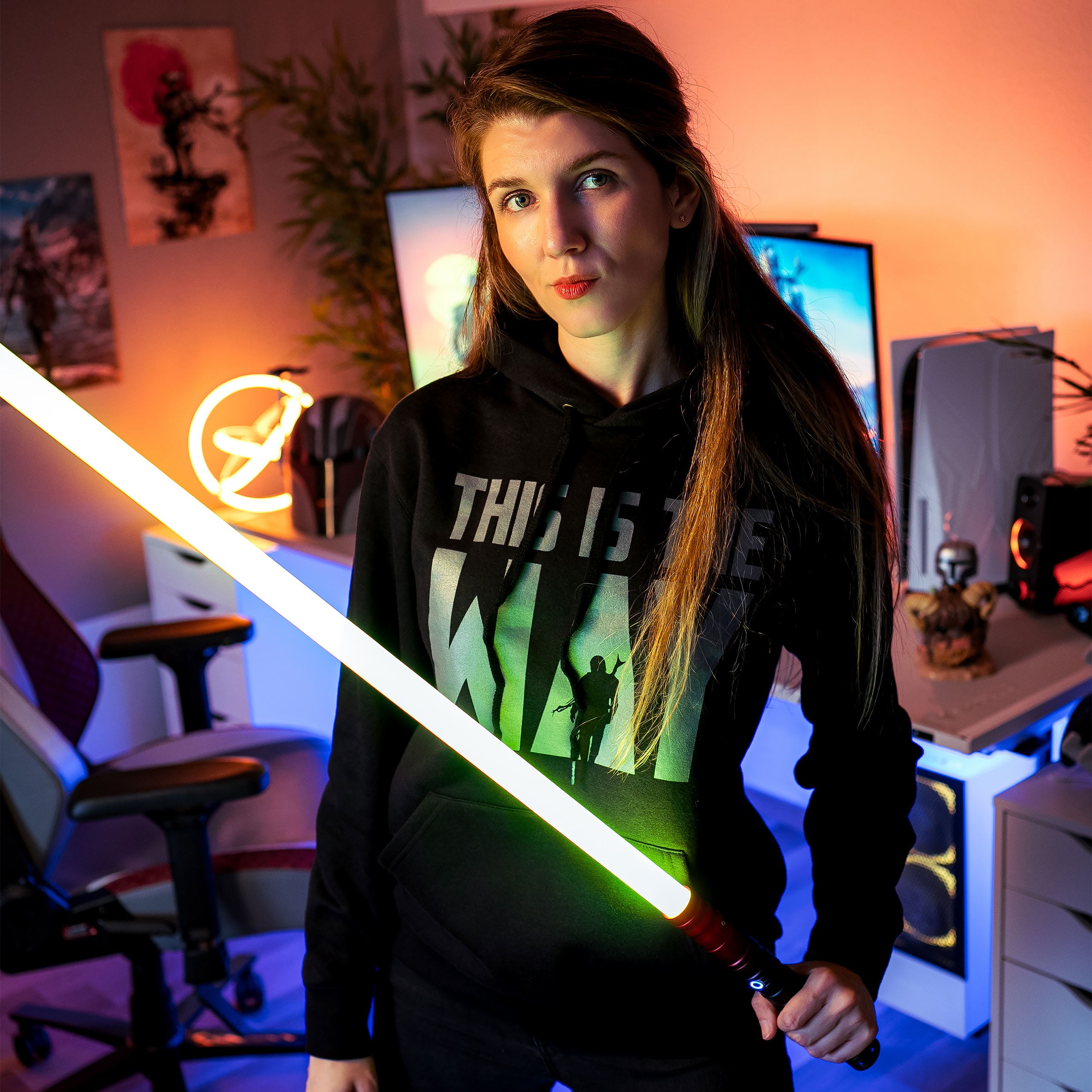 Immagine del prodotto Felpa con cappuccio 'This is the Way' per fan di Star Wars nera