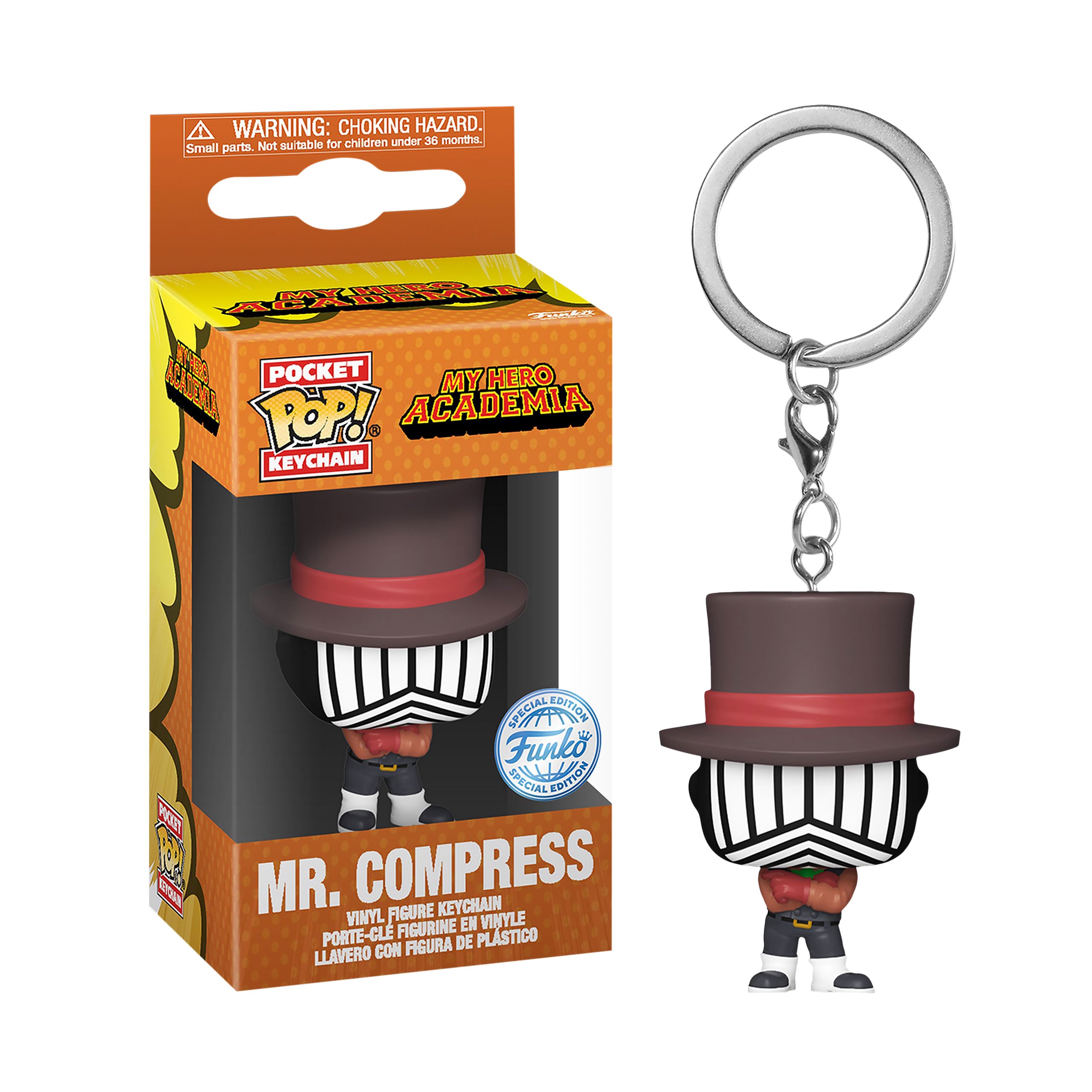 Image produit My Hero Academia - Mr. Compress (Hideout) Porte-clés Funko Pop