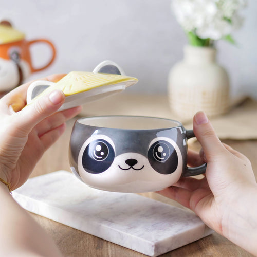 Image produit Tasse Kawaii Raton Laveur avec Couvercle pour les Fans d'Anime