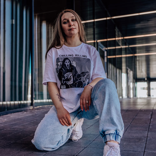 Image produit Ghost Face - Chilling, Killing T-Shirt blanc