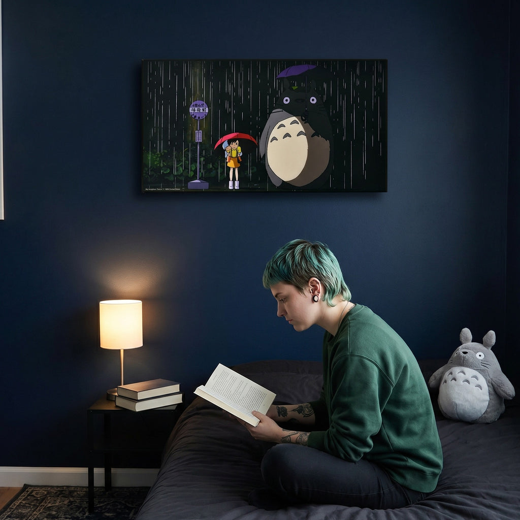 Immagine del prodotto Totoro - Fermata dell'autobus Quadro da parete in legno