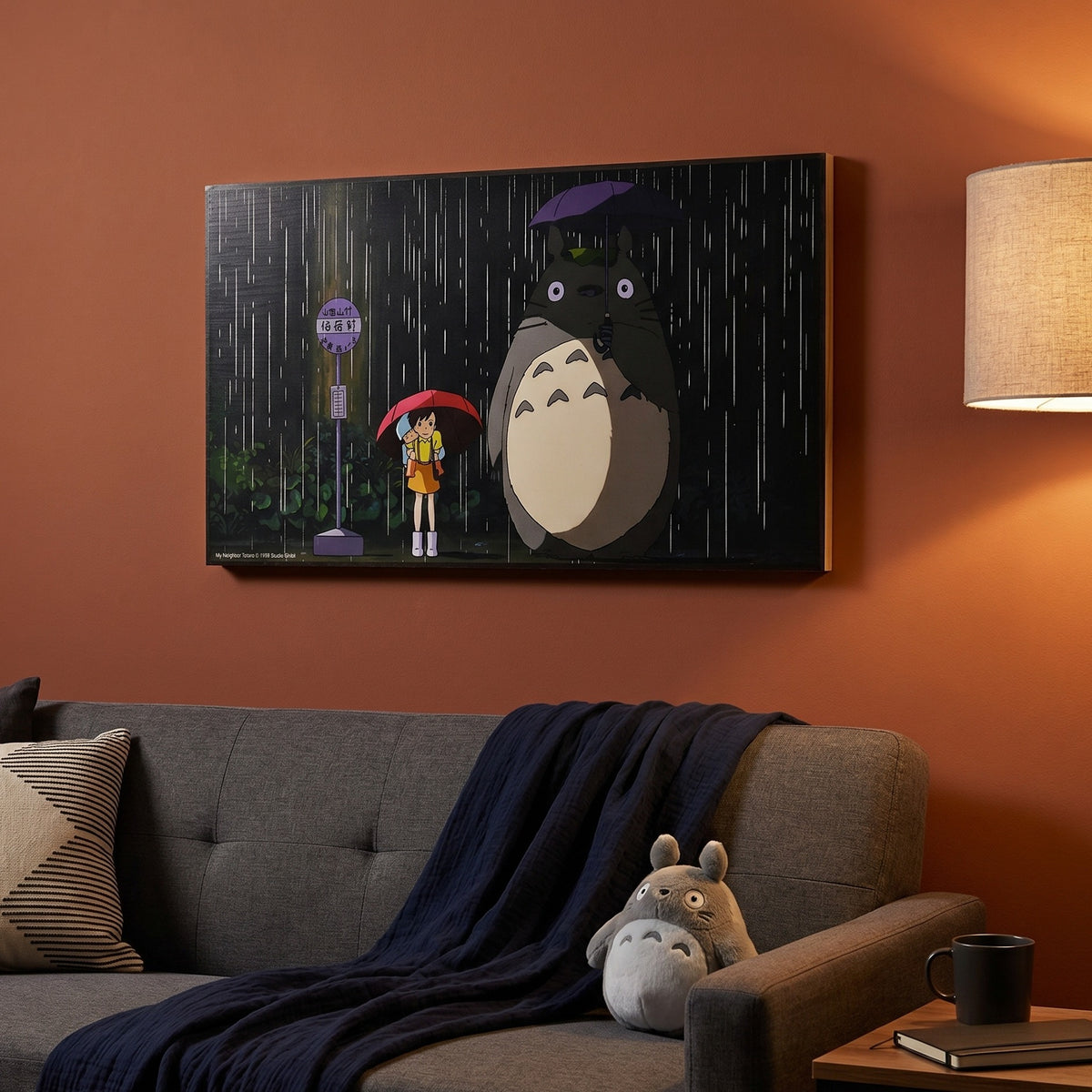 Immagine del prodotto Totoro - Fermata dell'autobus Quadro da parete in legno