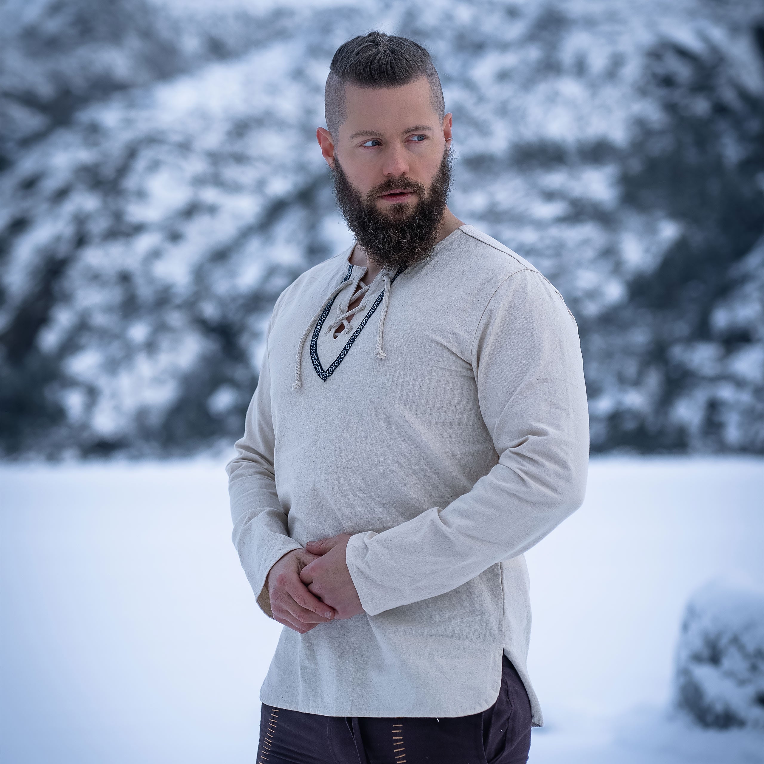 Immagine del prodotto Camicia medievale con bordo naturale