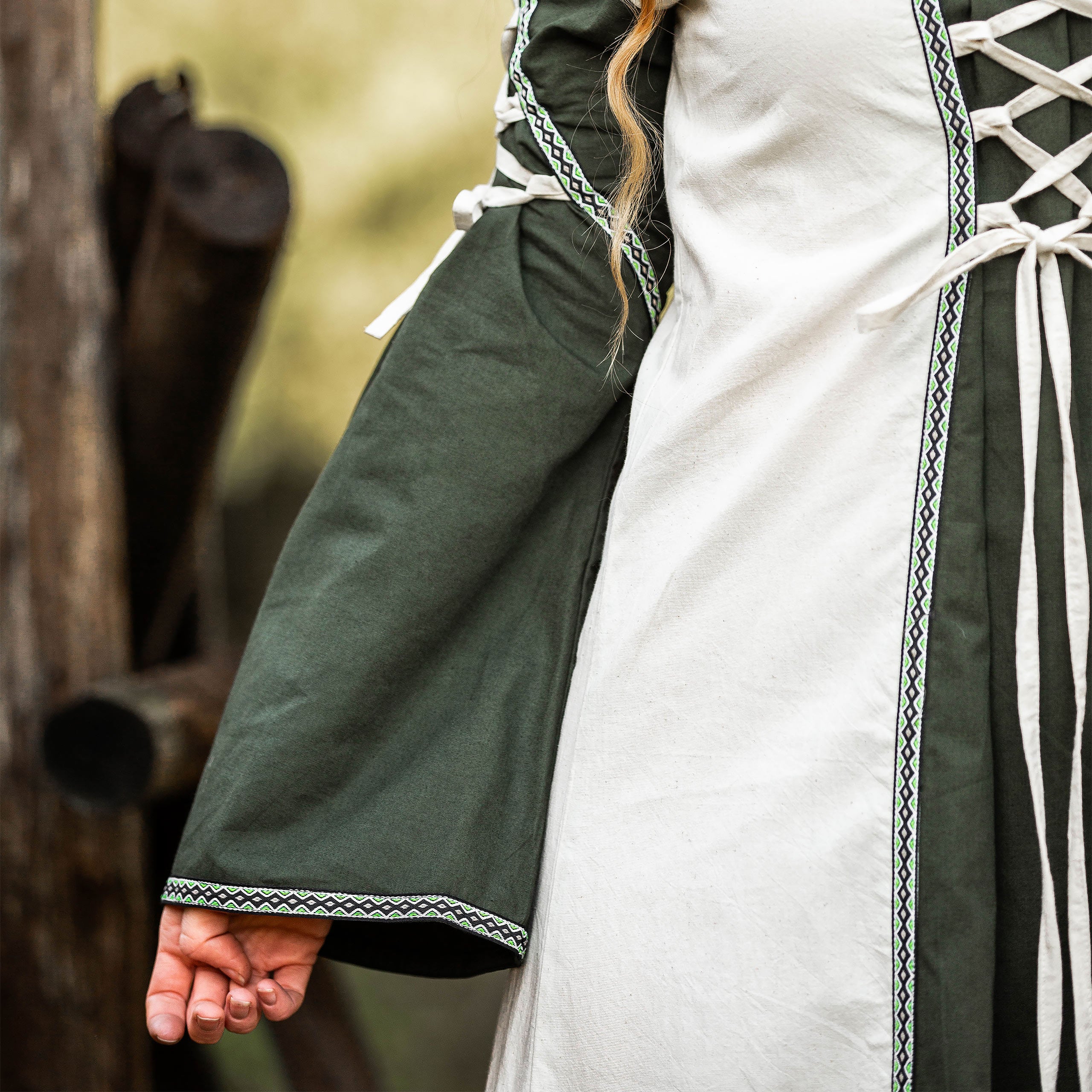 Produktbild Mittelalter Kleid mit Schnürung grün-natur