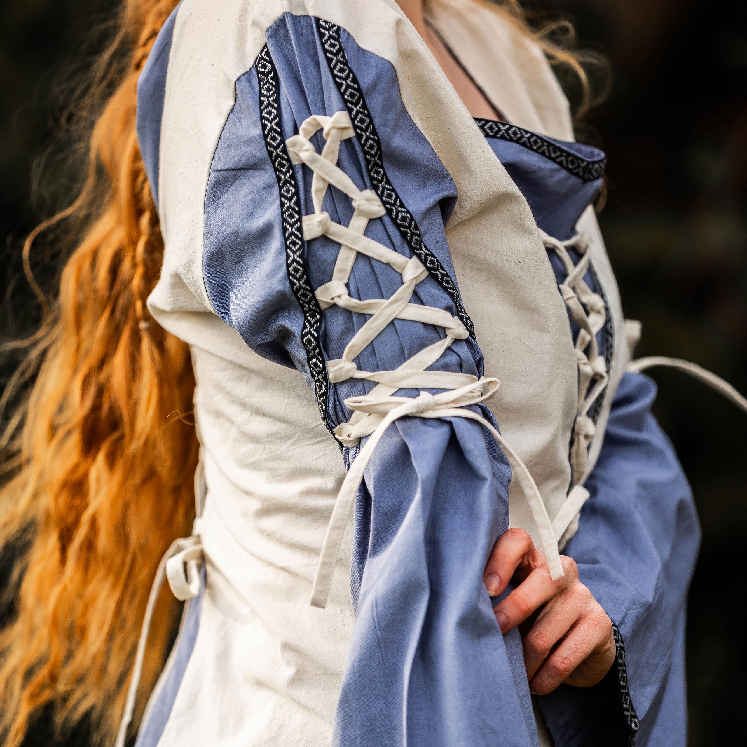 Produktbild Mittelalter Kleid mit Schnürung blau-natur