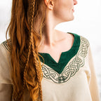 Immagine del prodotto Abito medievale con ricamo beige-verde