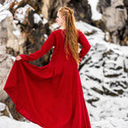 Image produit Robe Médiévale en Lin Rouge