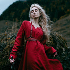 Image produit Robe Médiévale en Lin Rouge