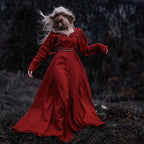 Image produit Robe Médiévale en Lin Rouge