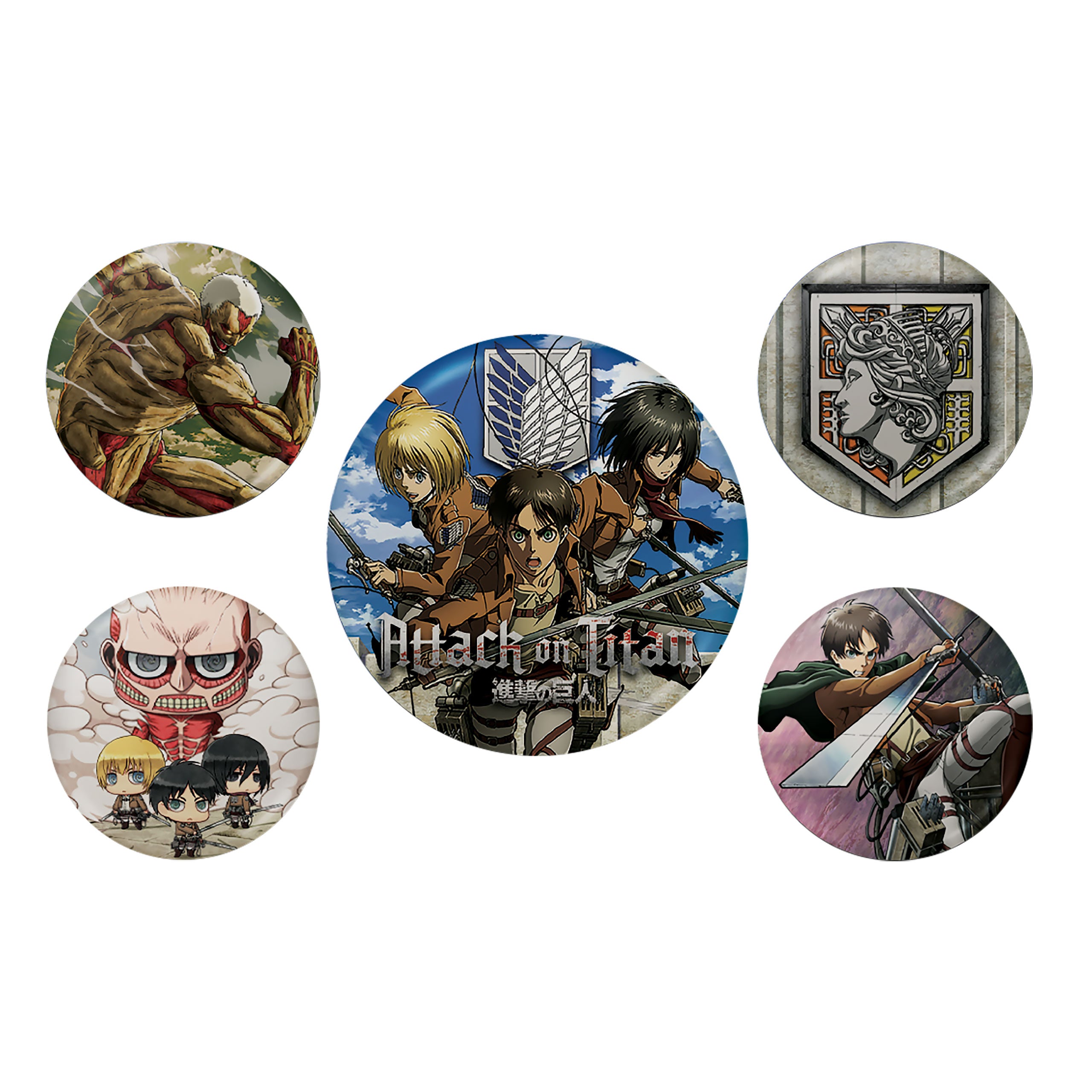 Produktbild Attack on Titan - Season 3 Button 5er Set