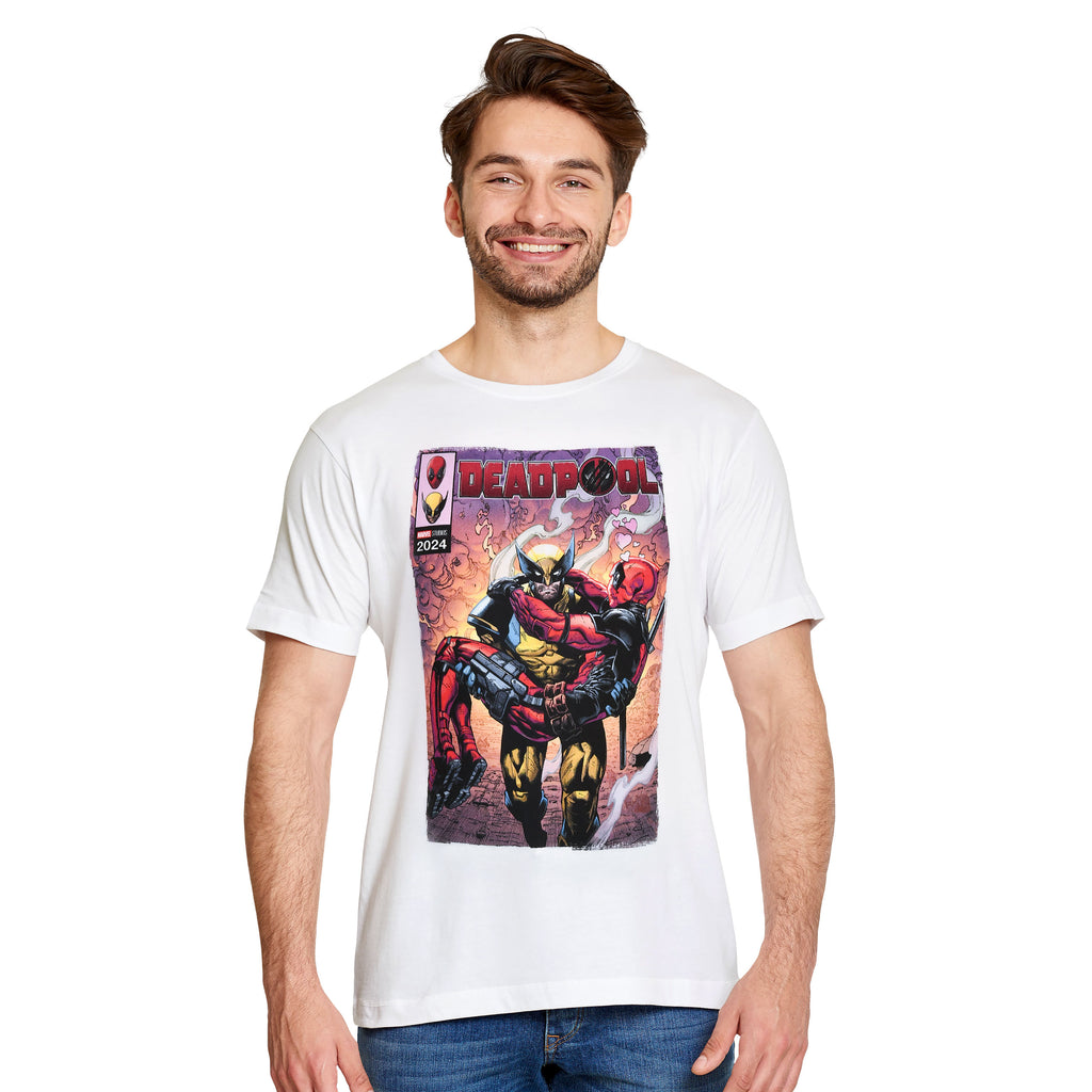 Immagine del prodotto T-shirt bianca Deadpool e Wolverine Best Bubs Comics