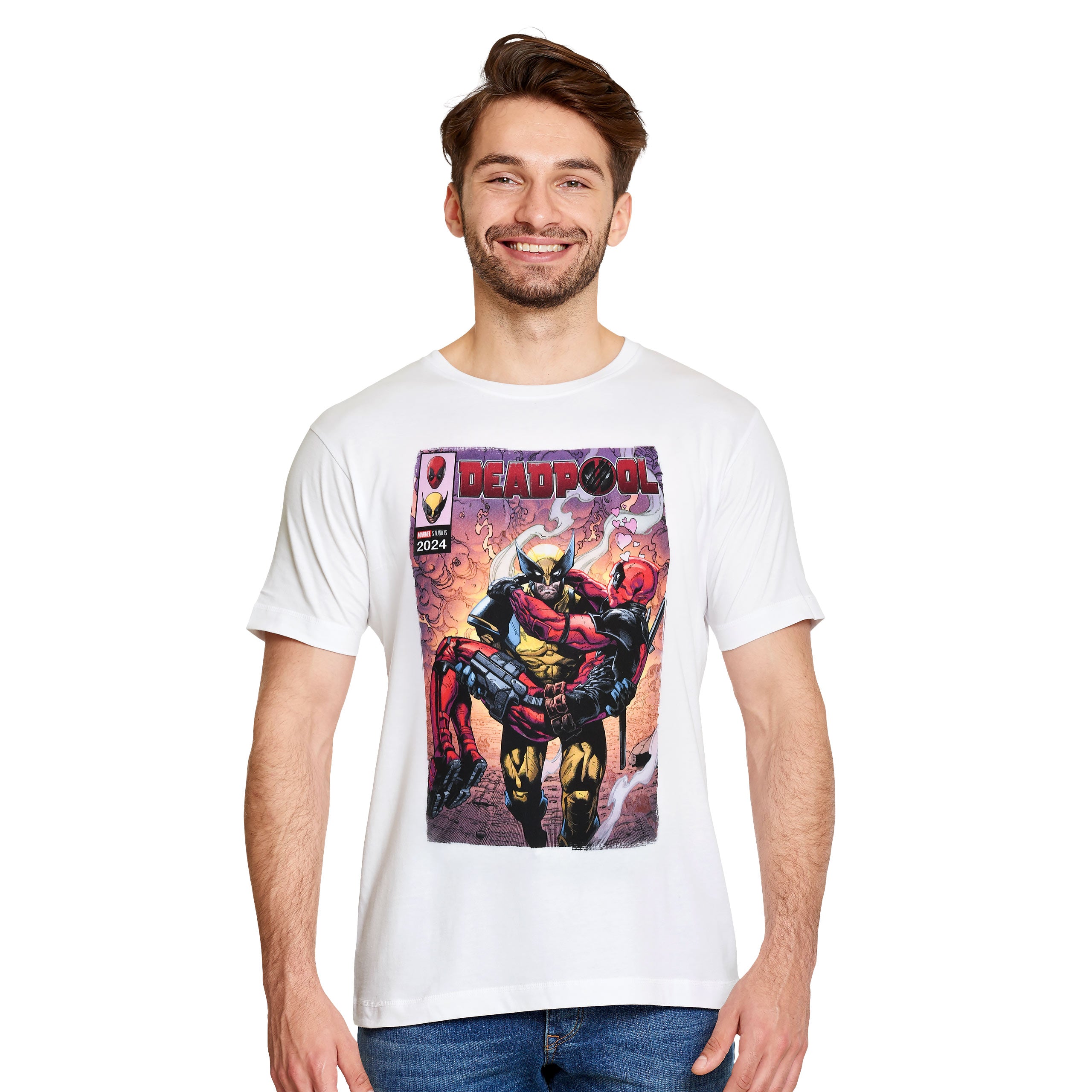 Immagine del prodotto T-shirt bianca Deadpool e Wolverine Best Bubs Comics