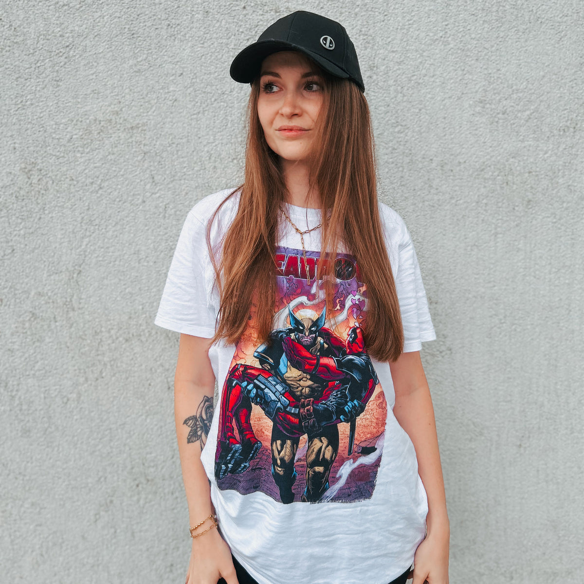 Immagine del prodotto T-shirt bianca Deadpool e Wolverine Best Bubs Comics