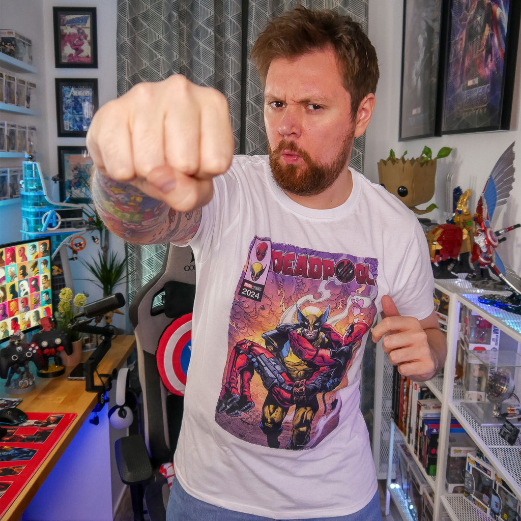 Immagine del prodotto T-shirt bianca Deadpool e Wolverine Best Bubs Comics