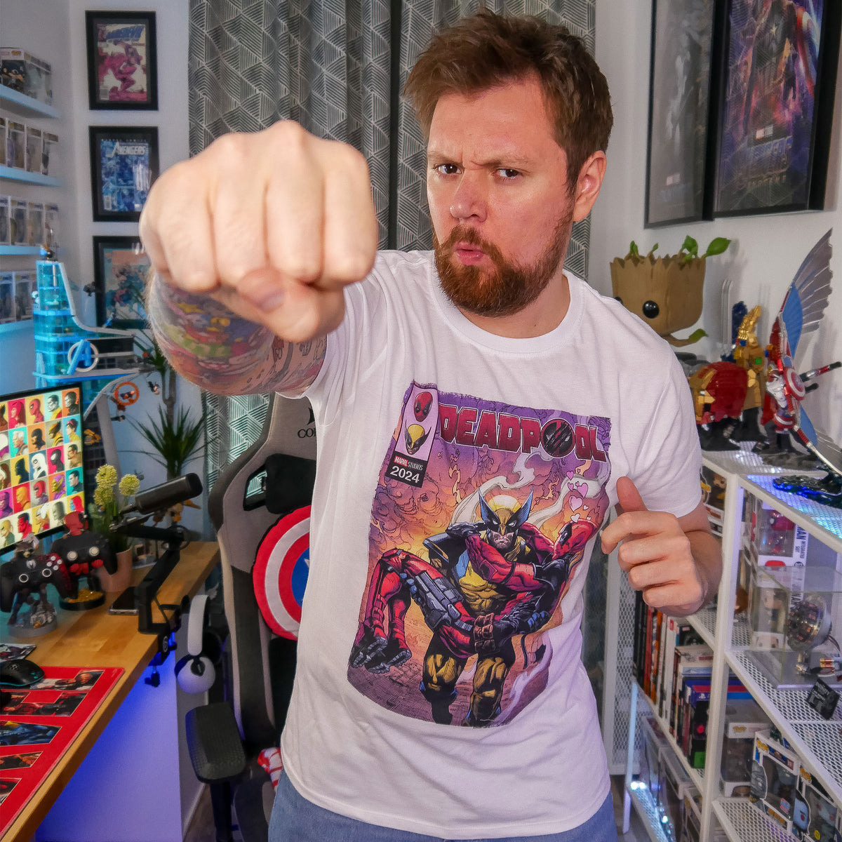 Immagine del prodotto T-shirt bianca Deadpool e Wolverine Best Bubs Comics