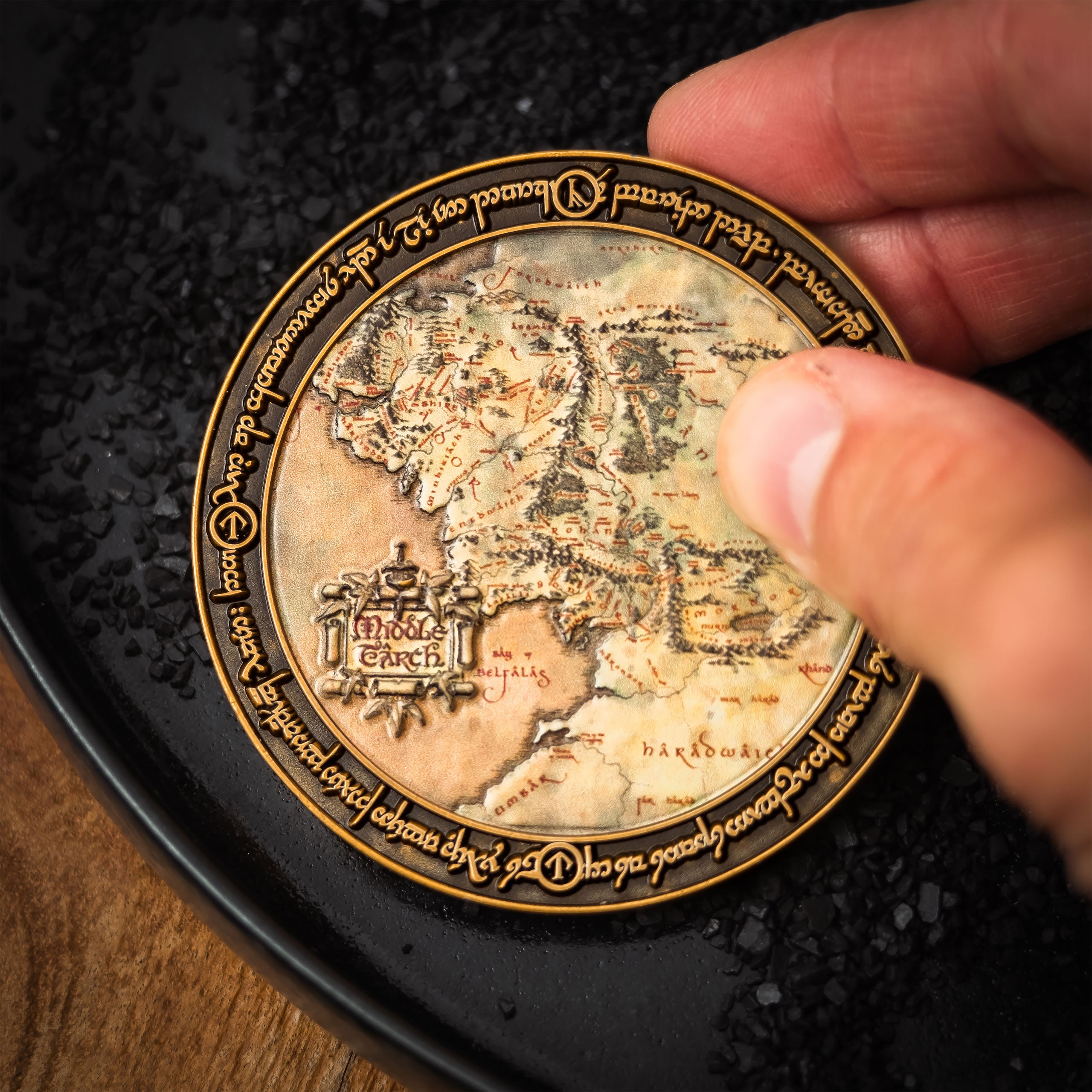 Immagine del prodotto Il Signore degli Anelli - Moneta da collezione Mappa della Terra di Mezzo edizione limitata